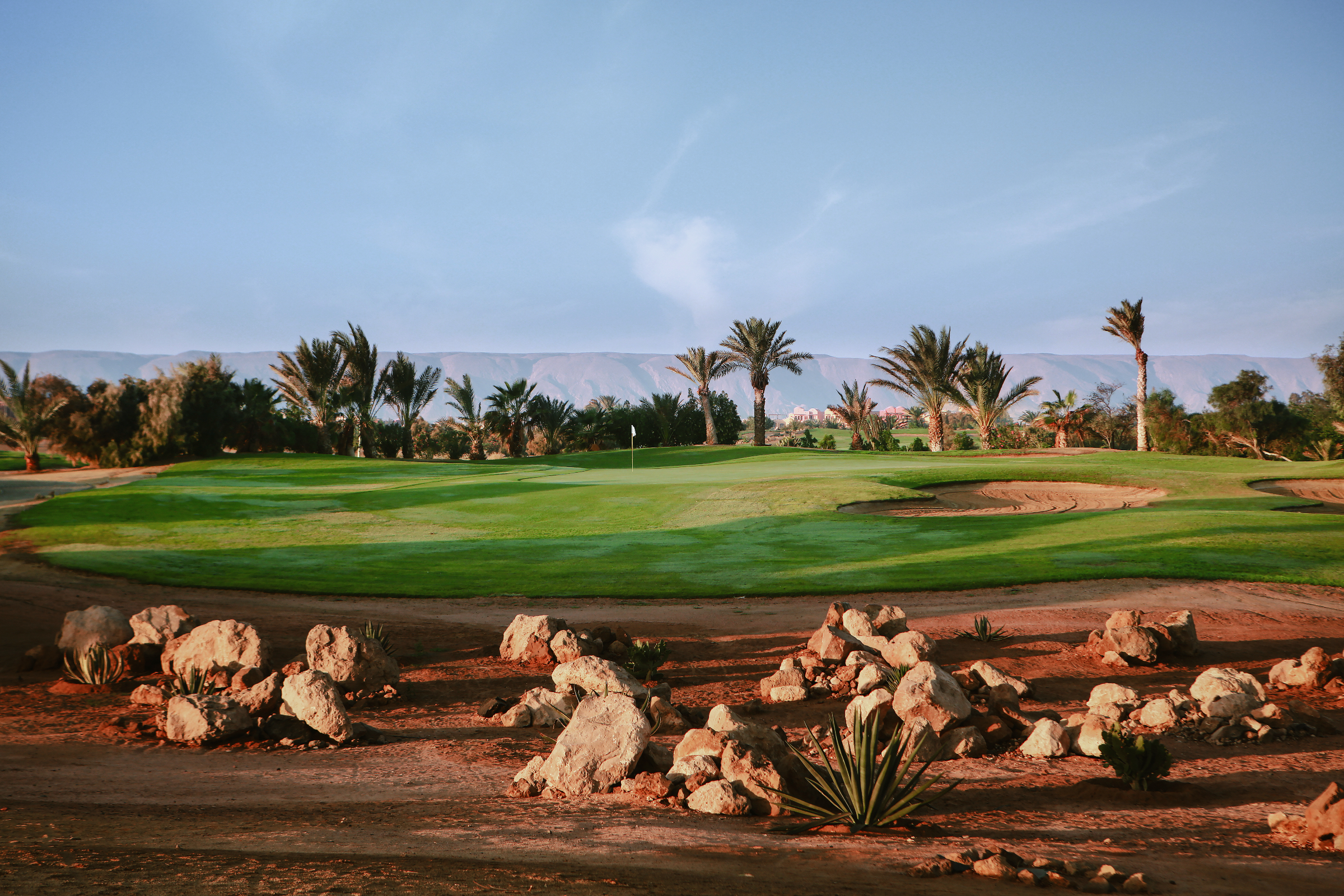 Der El Gouna Golf Course bietet einen spektakulären Ausblick auf die Wüstenberge